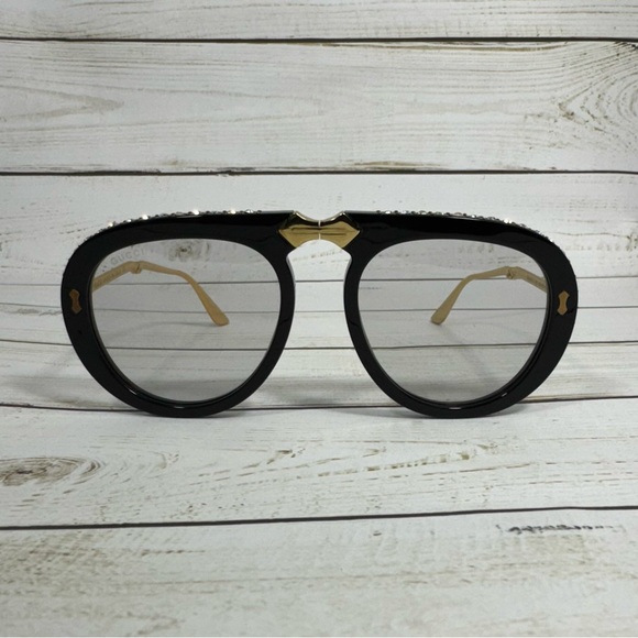 Gucci Foldable Aviator Sunglasses in Black/Clear LensAuthentic GG0307S - Picture 2 of 9